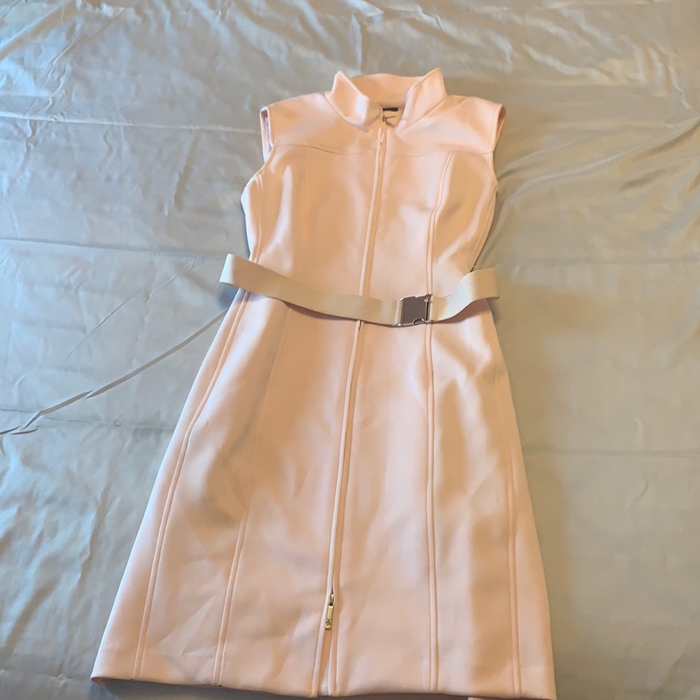Soft pink dress with belt